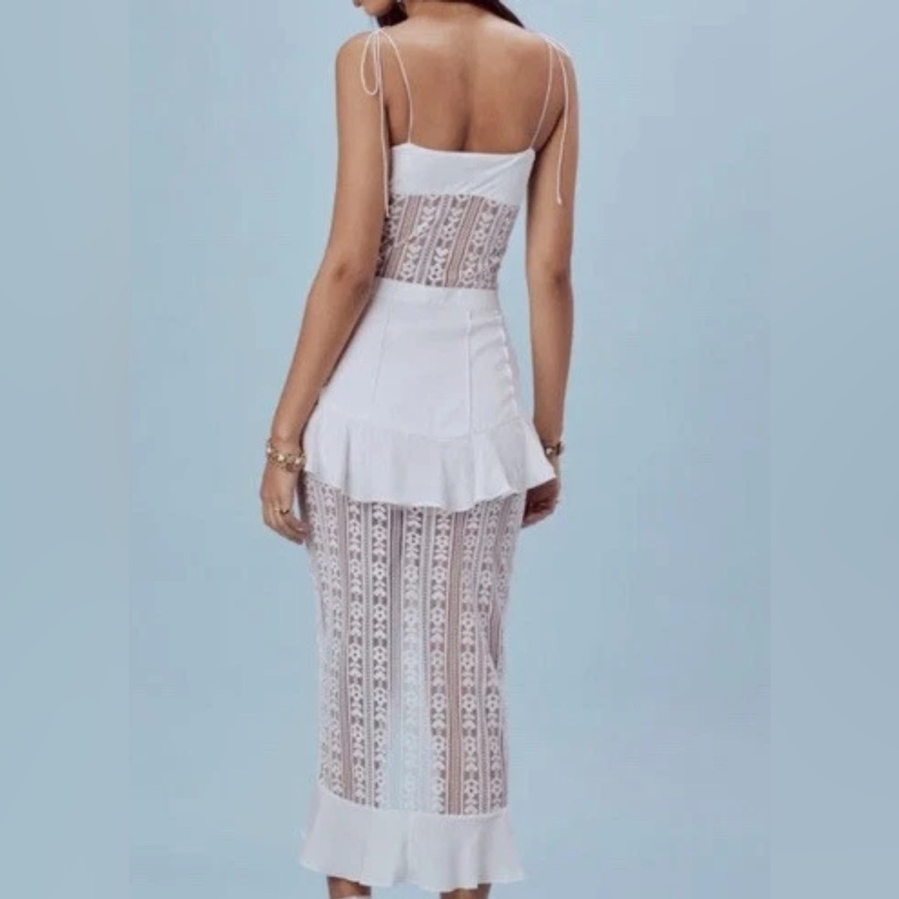 NEW WITH TAGS - For Love and Lemons Lovebird Lace Midi Dress Size Medium - Picture 6 of 10